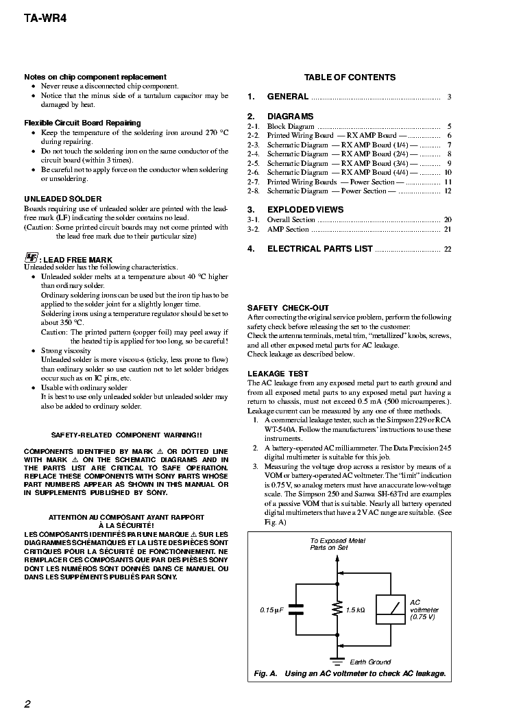 SONY TA-WR4 VER.1.2 service manual (2nd page)