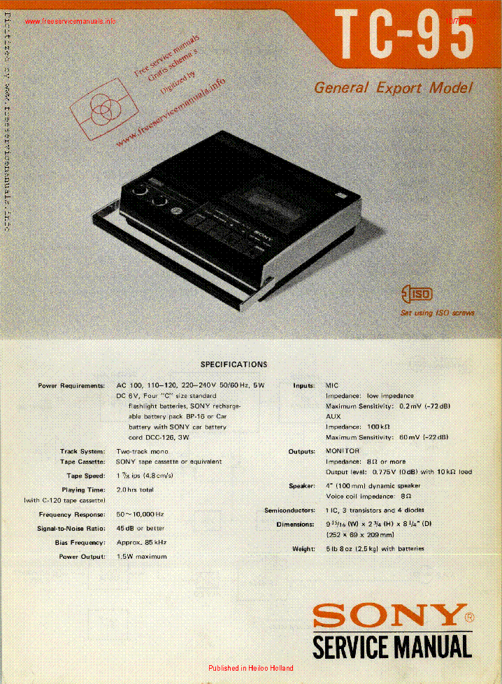 SONY TC-95 service manual