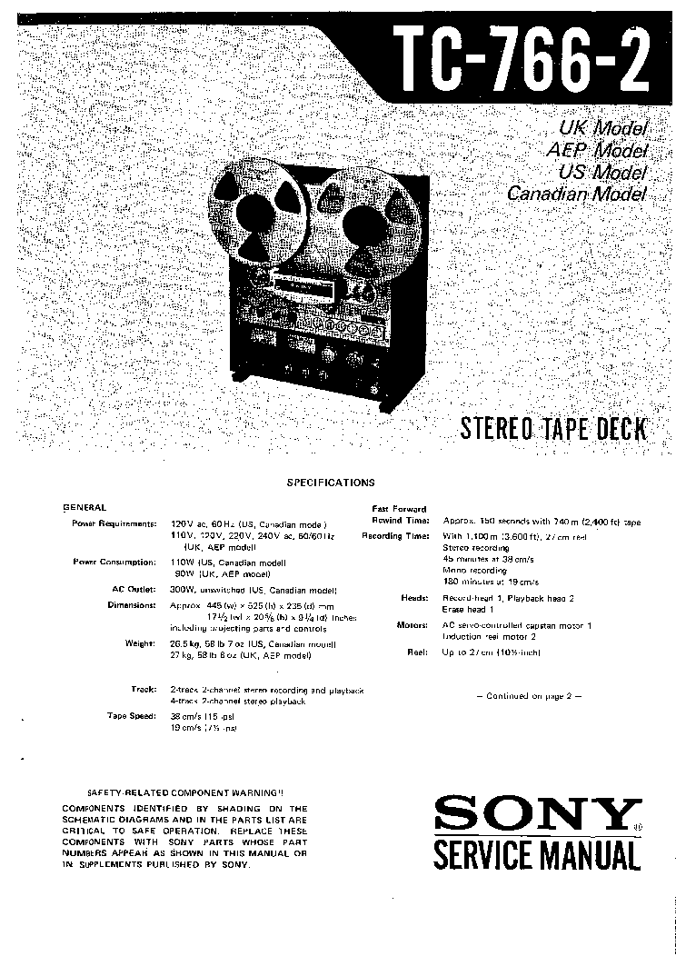 SONY TC766 2 SM service manual