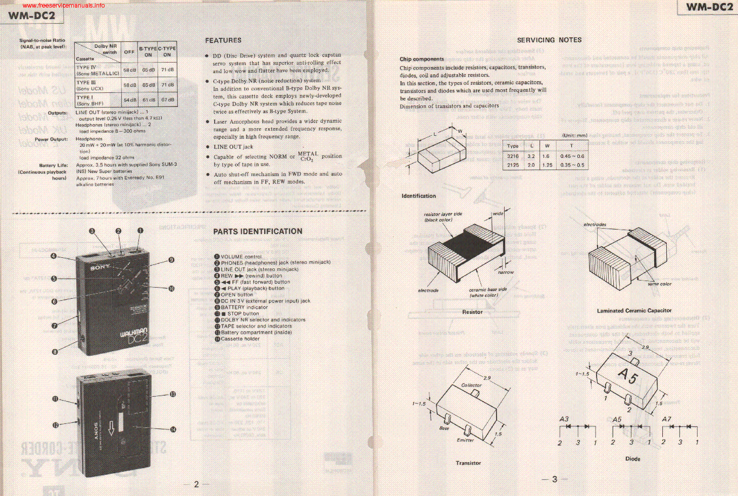 SONY WM-DC2 service manual (2nd page)