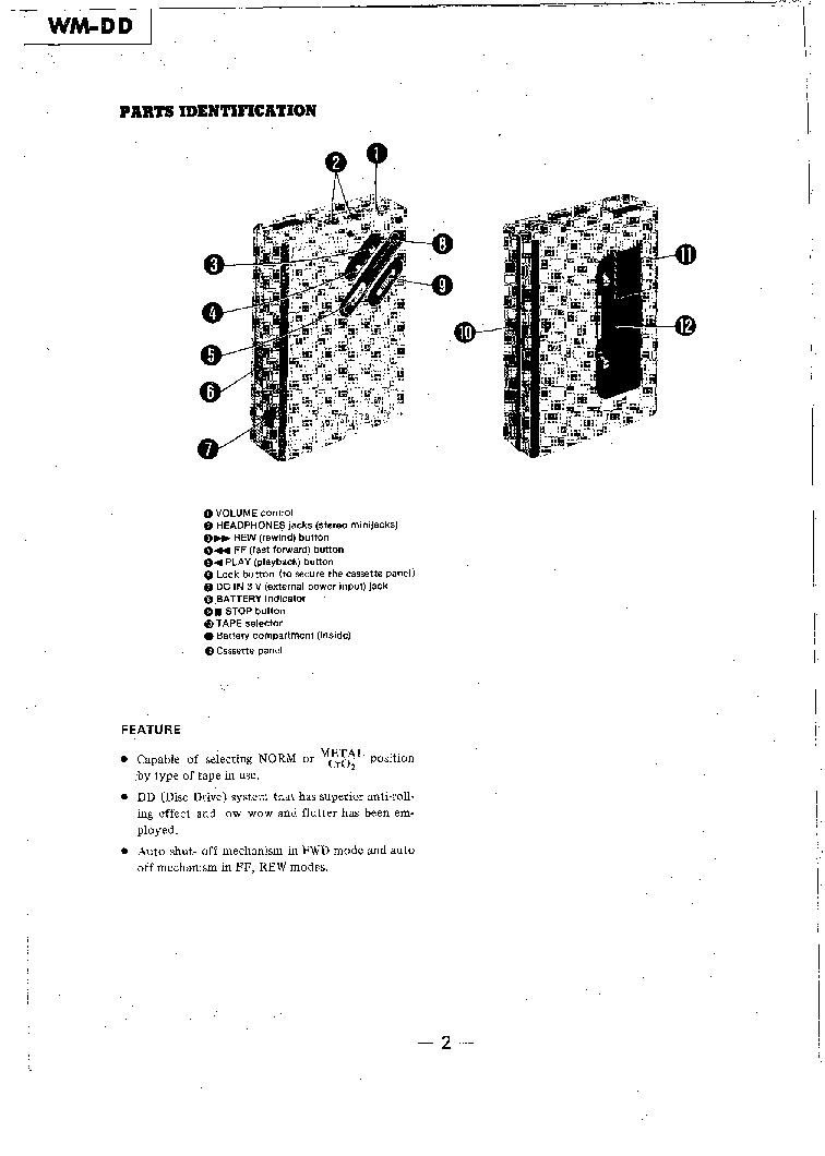 SONY WM-DD service manual (2nd page)