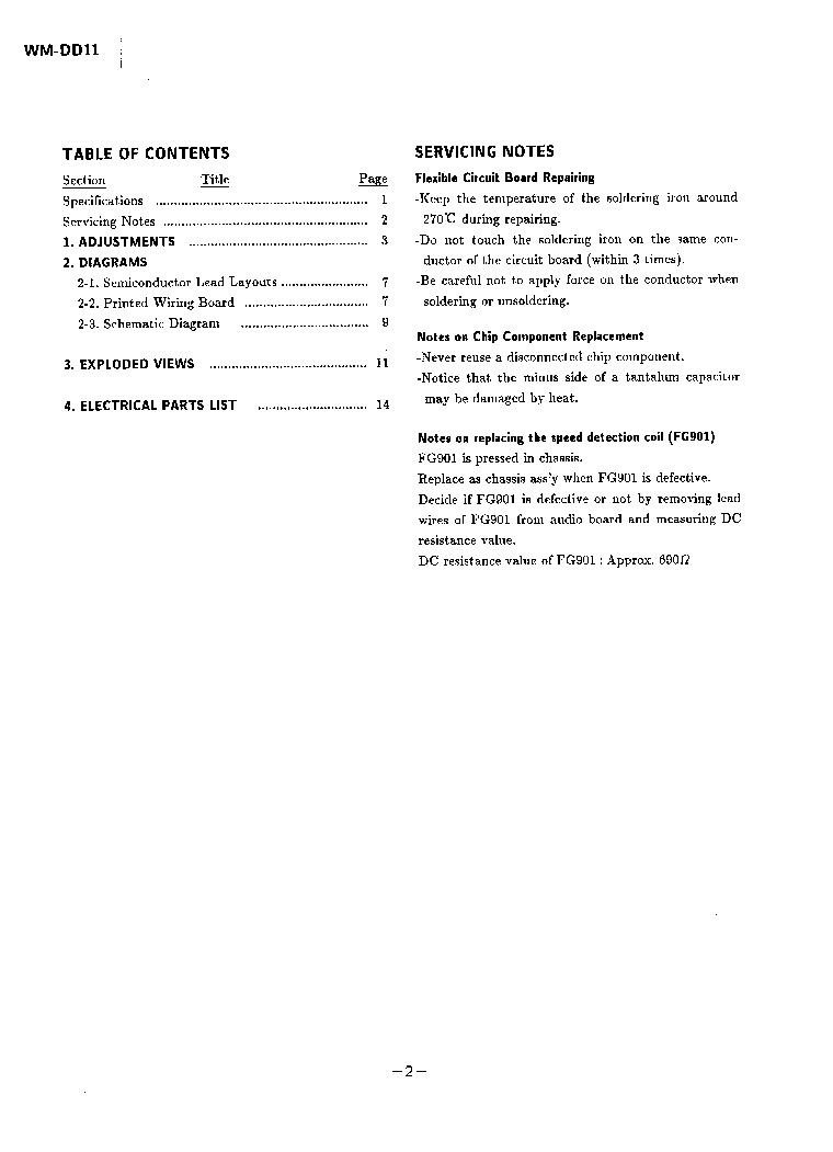 SONY WM-DD11 SM service manual (2nd page)