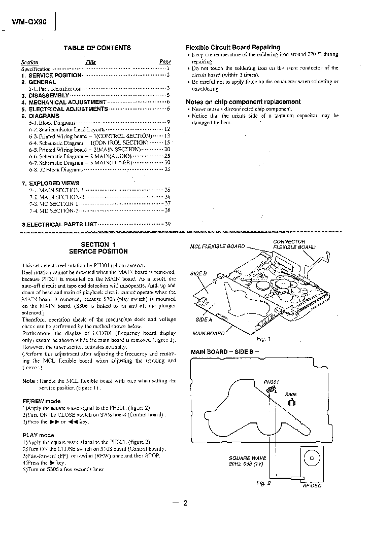 SONY WM-GX90 service manual (2nd page)