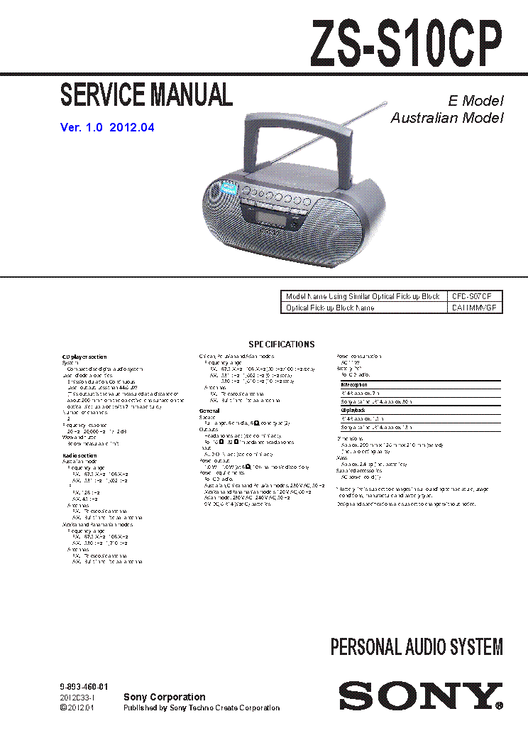 SONY ZS-S10CP VER.1.0 SM service manual