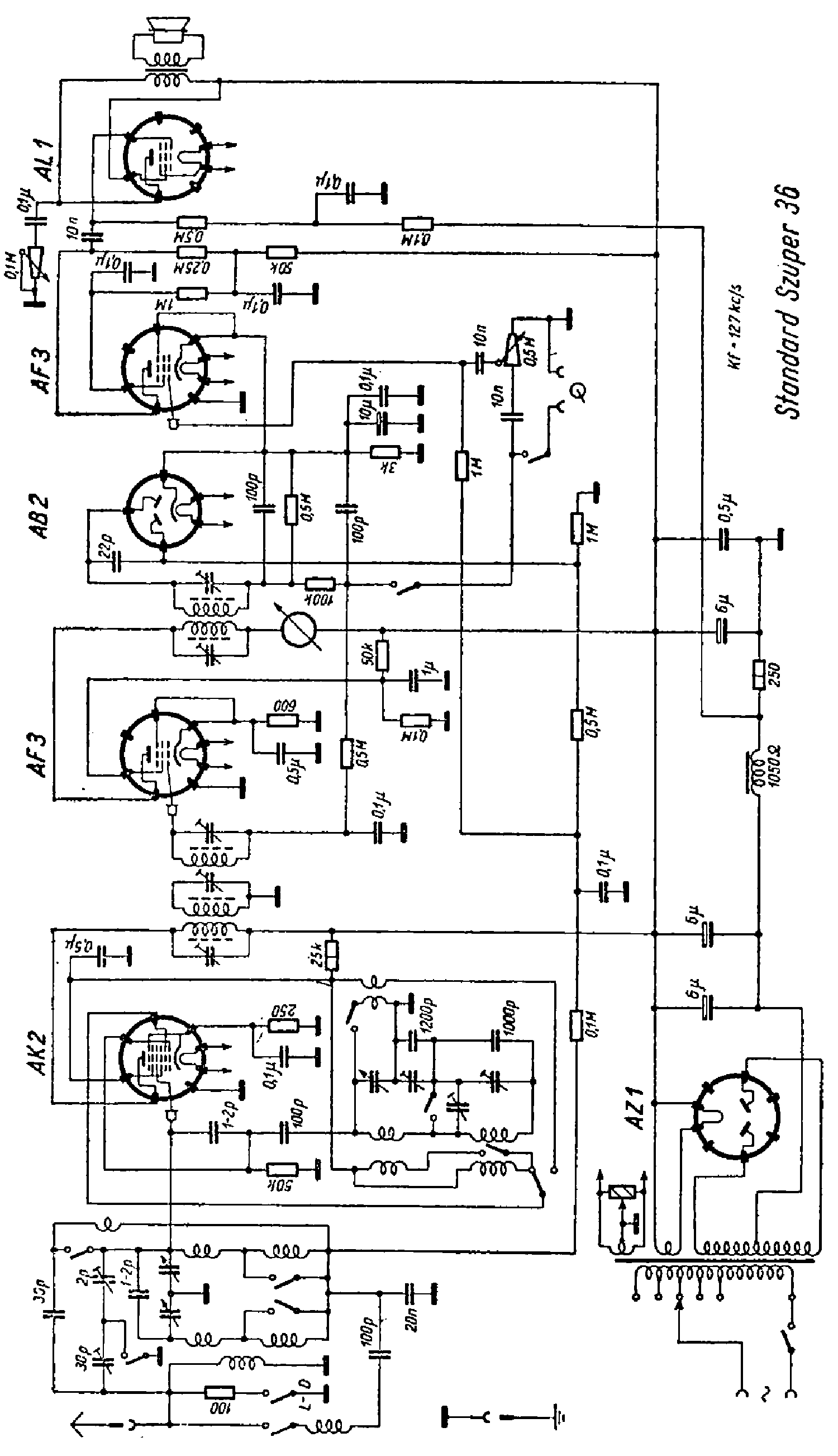 STANDARD SZUPER 36 AC RADIO SCH service manual