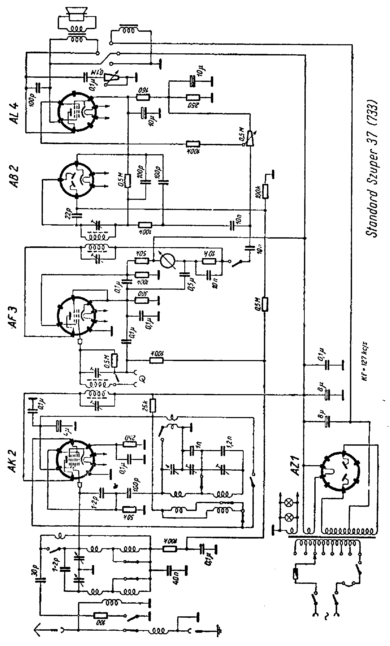 STANDARD SZUPER 37 733 RADIO SCH service manual