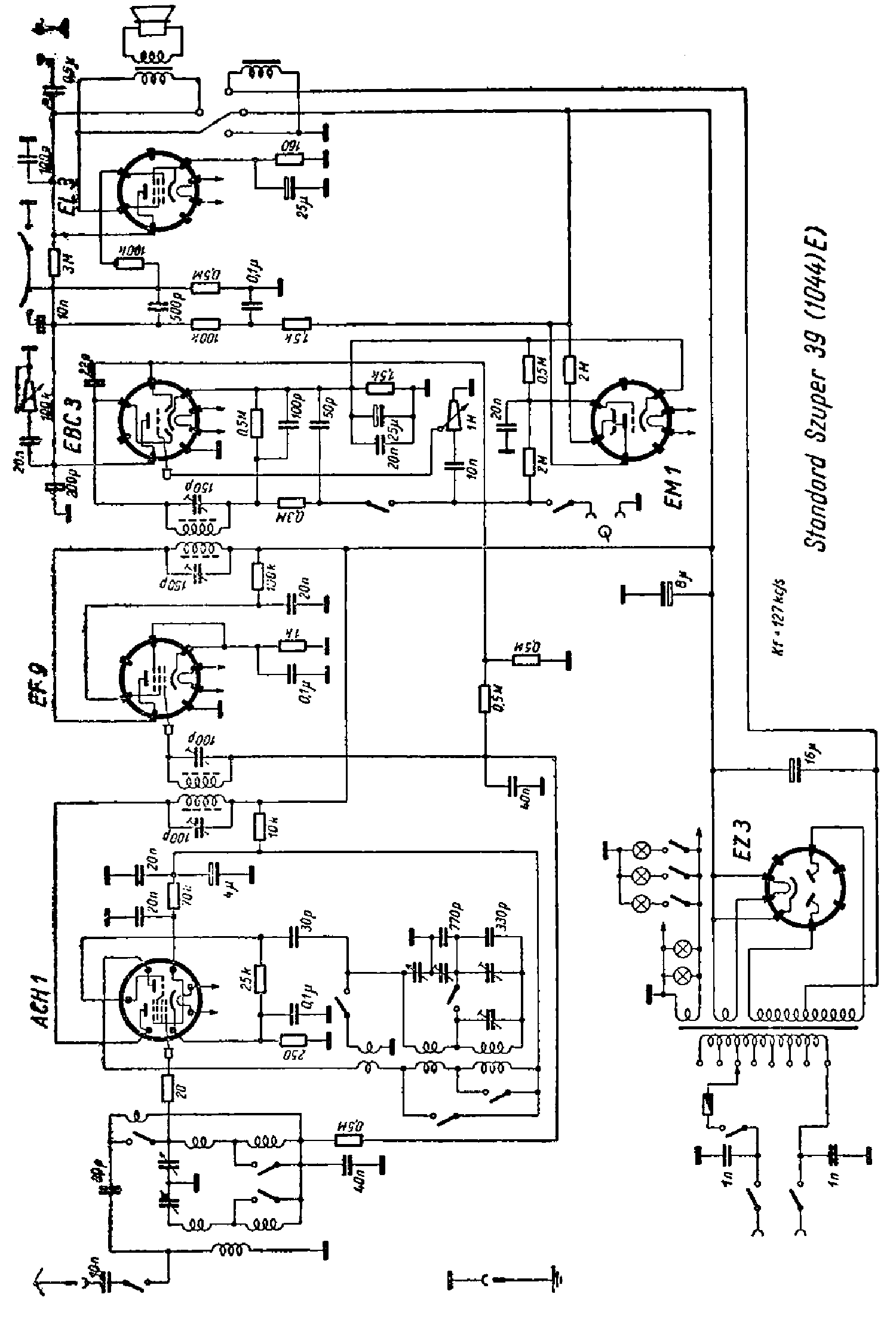 STANDARD SZUPER 39 1044-E RADIO SCH service manual