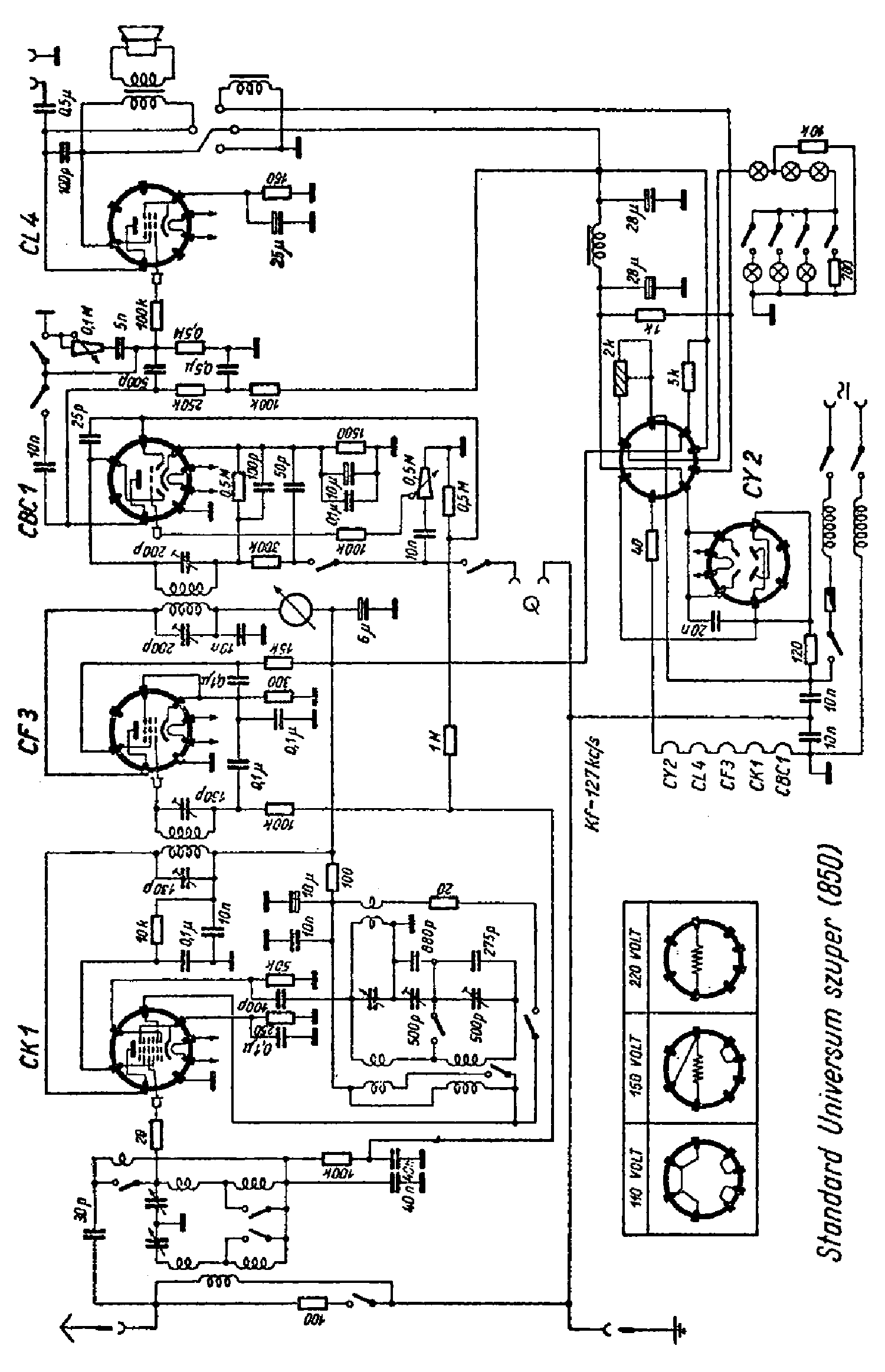 STANDARD UNIVERSUM SZUPER 850 AC-DC RADIO SCH Service Manual download ...