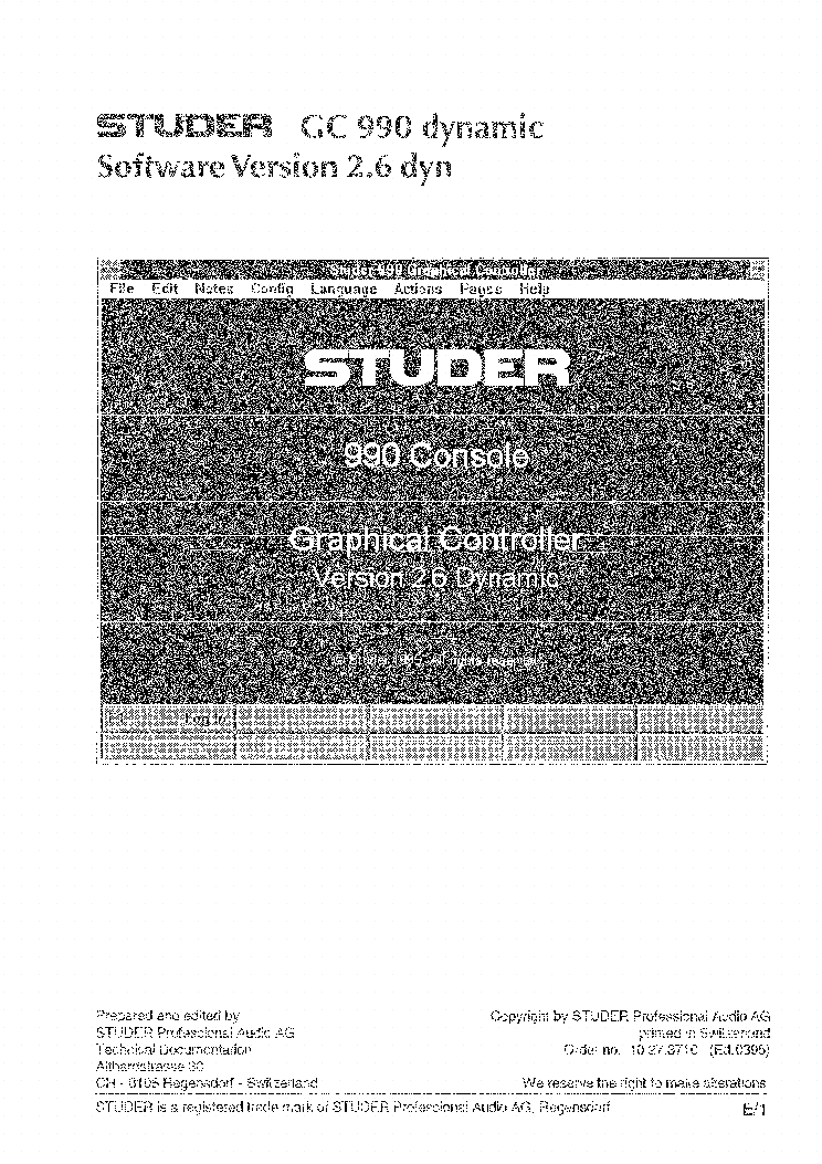 STUDER 990 GC SW2.6 SM Service Manual download, schematics, eeprom