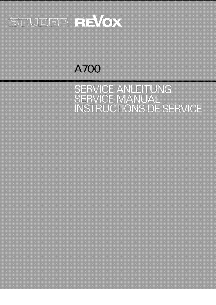 Revox A 77  service manual englisch  Copy 