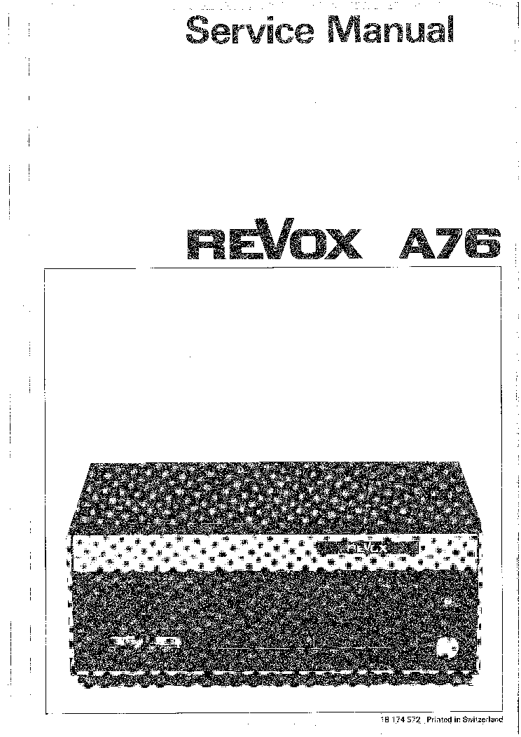 Revox  Service Manual  für  A 76  deutsch  Copy 