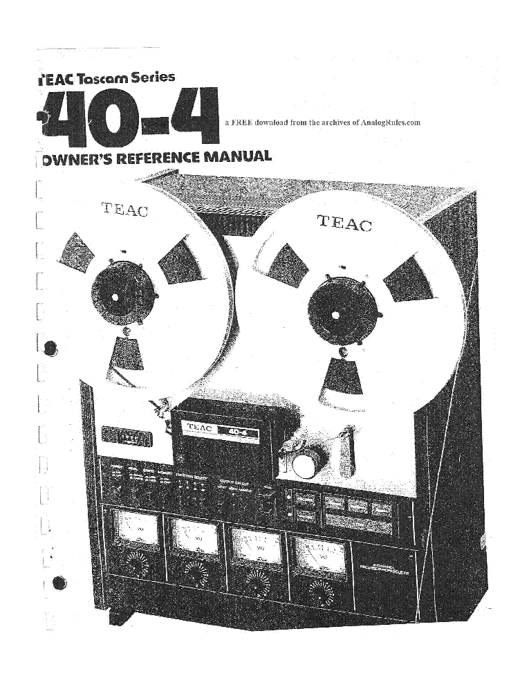 TASCAM 40-4 USER REFERENCE MAN Service Manual download, schematics