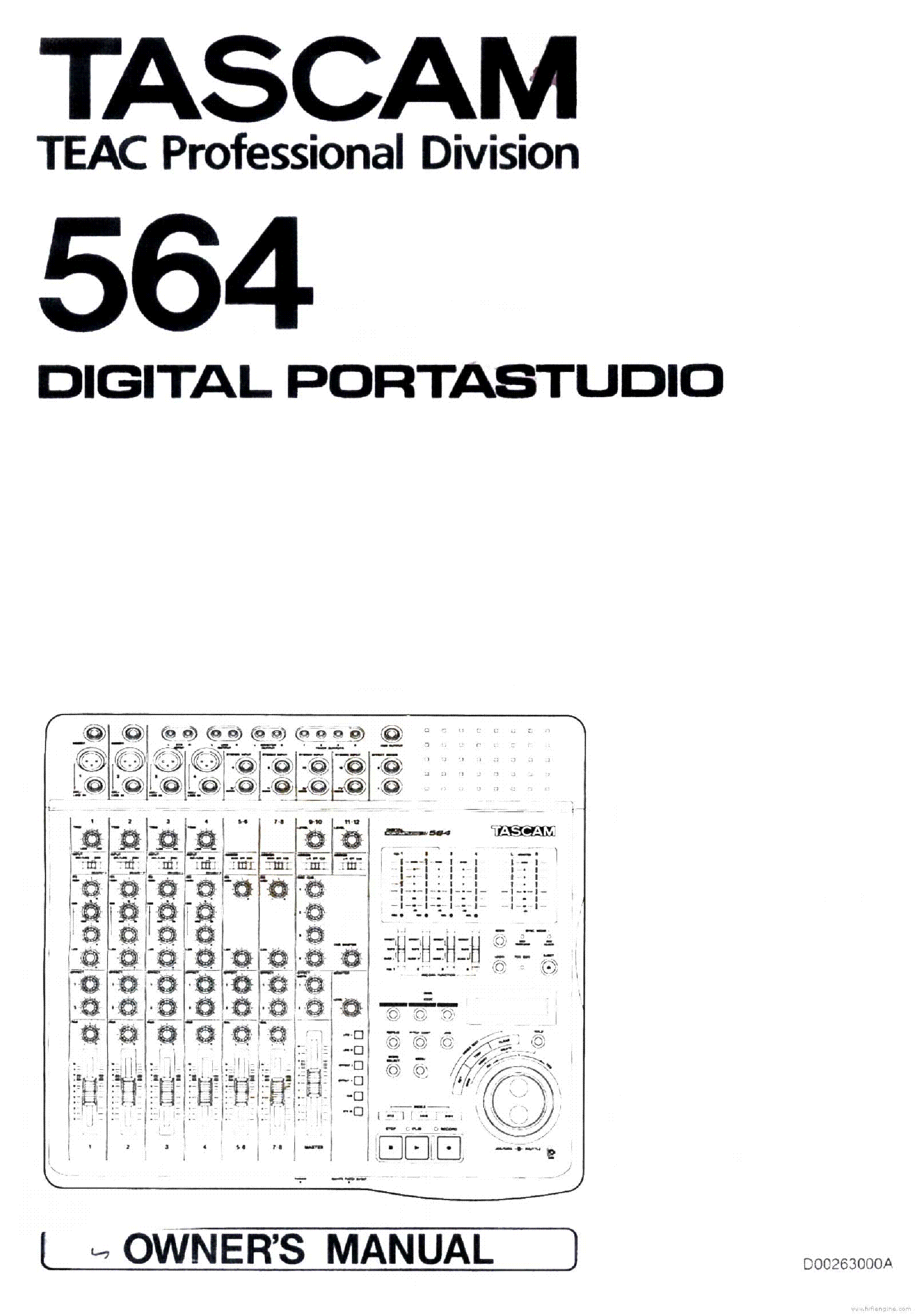 TASCAM 564 PORTASTUDIO Service Manual download, schematics, eeprom