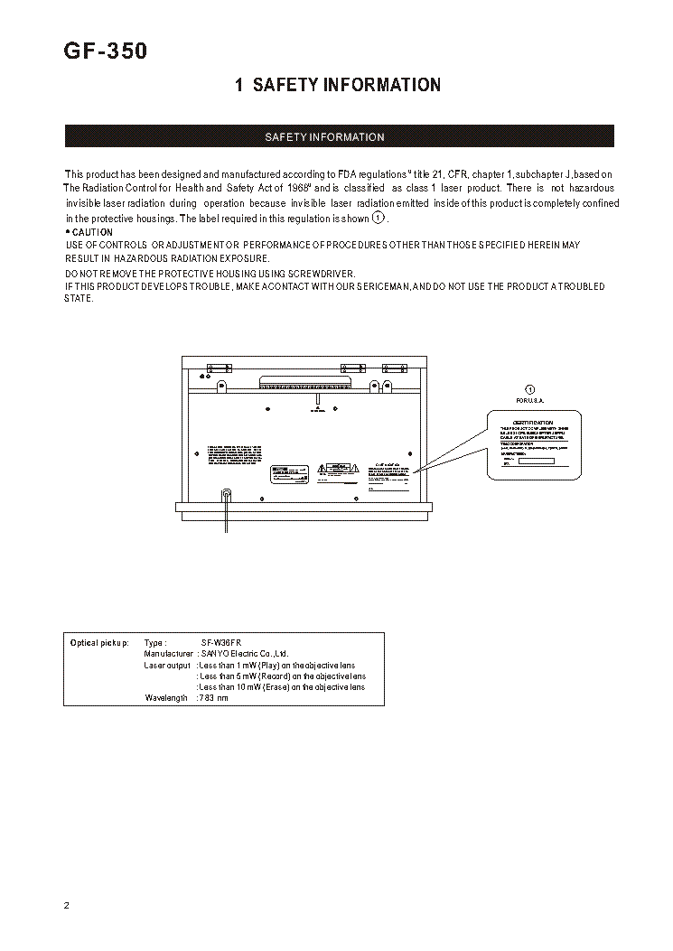 TEAC GF-350 SM Service Manual download, schematics, eeprom, repair info