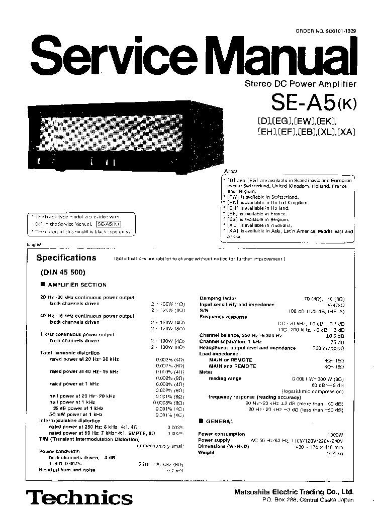 TECHNICS SE-A5-K SM service manual (1st page)