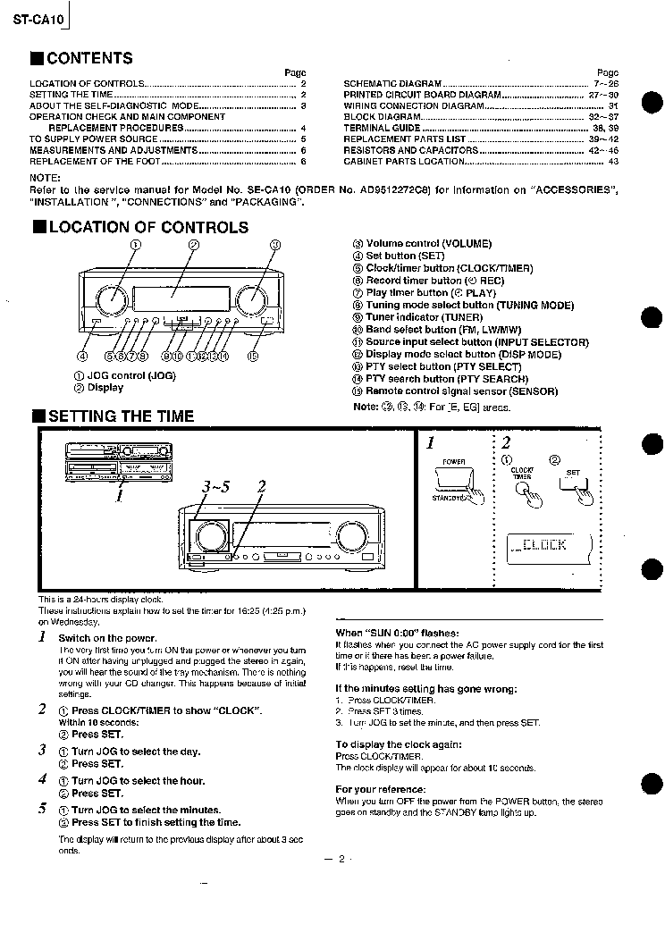 TECHNICS ST-CA10 service manual (2nd page)
