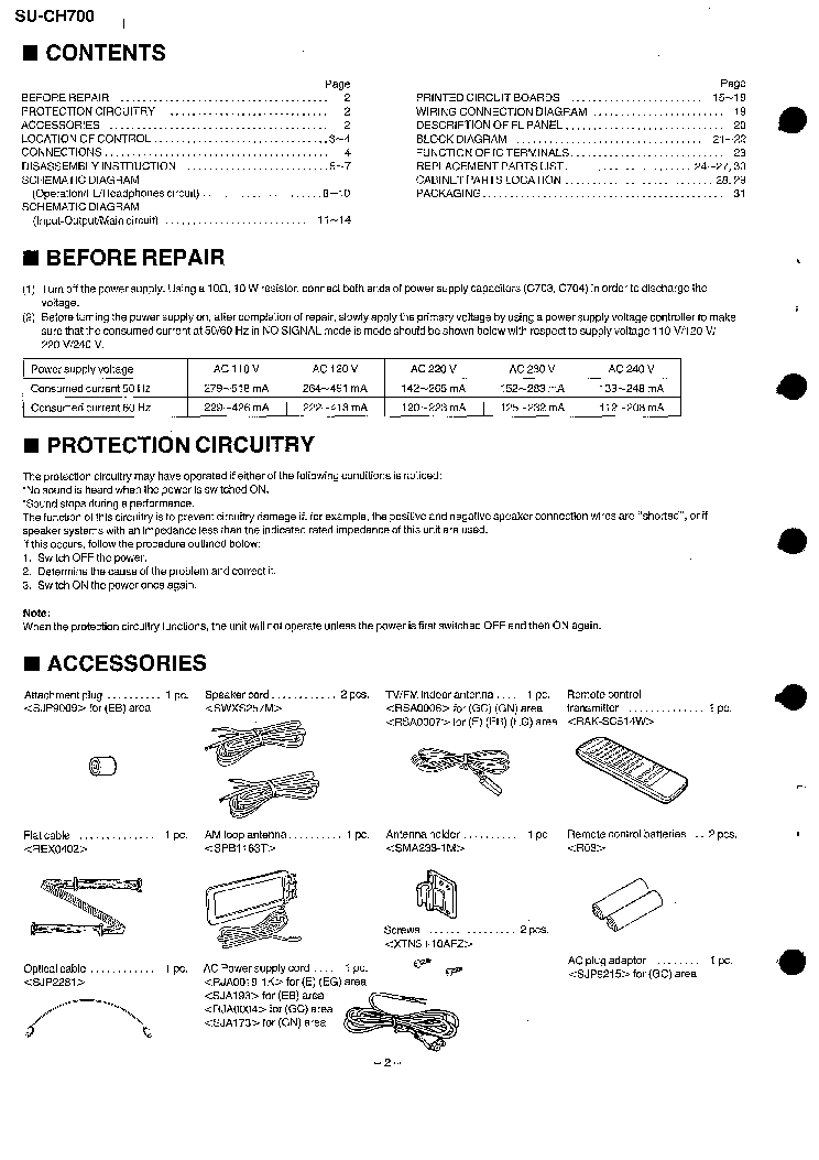 TECHNICS SU-CH700 service manual (2nd page)