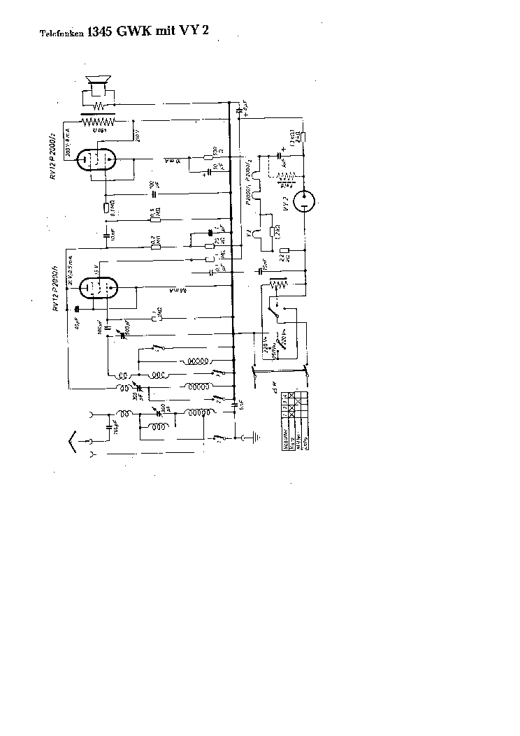 TELEFUNKEN 1345 WITH VY2 RADIO SCH service manual