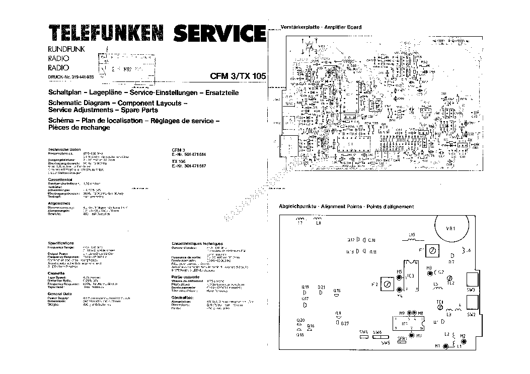 TELEFUNKEN CFM 3 TX-105 SERVICE MANUAL service manual
