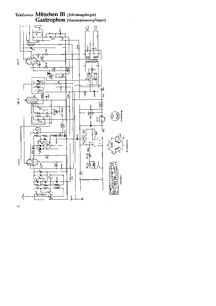 TELEFUNKEN MUNCHEN IB SCHOOL GASTROPHON RADIO SCH service manual