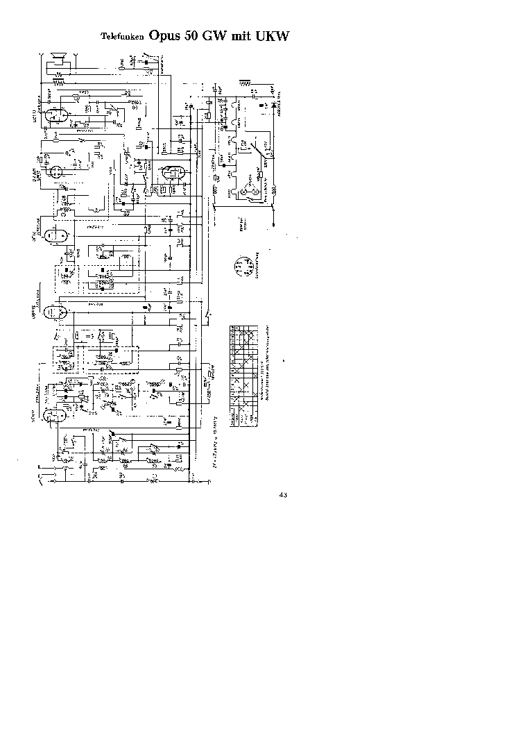 TELEFUNKEN OPUS 50-GW WITH UHF AC-DC AM-FM RADIO SCH service manual