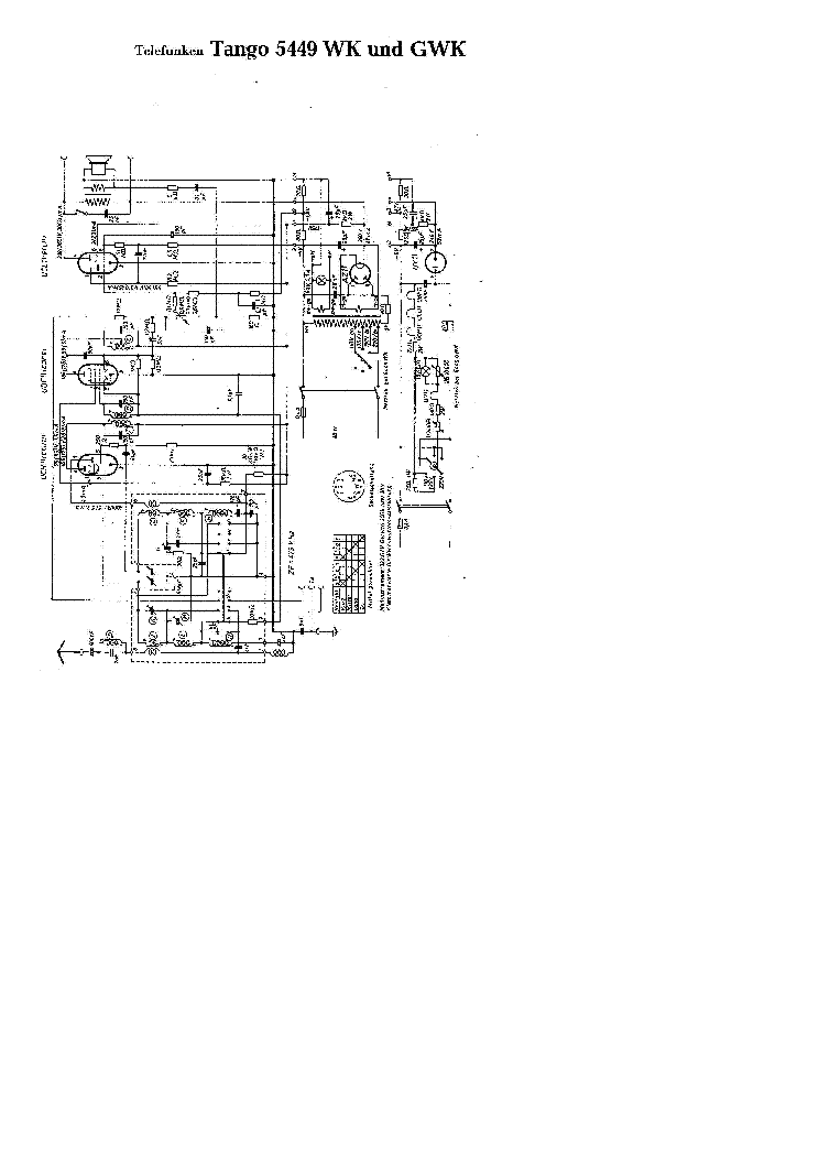 TELEFUNKEN TANGO 5449WK AC 5449GWK AC-DC RADIO SCH service manual