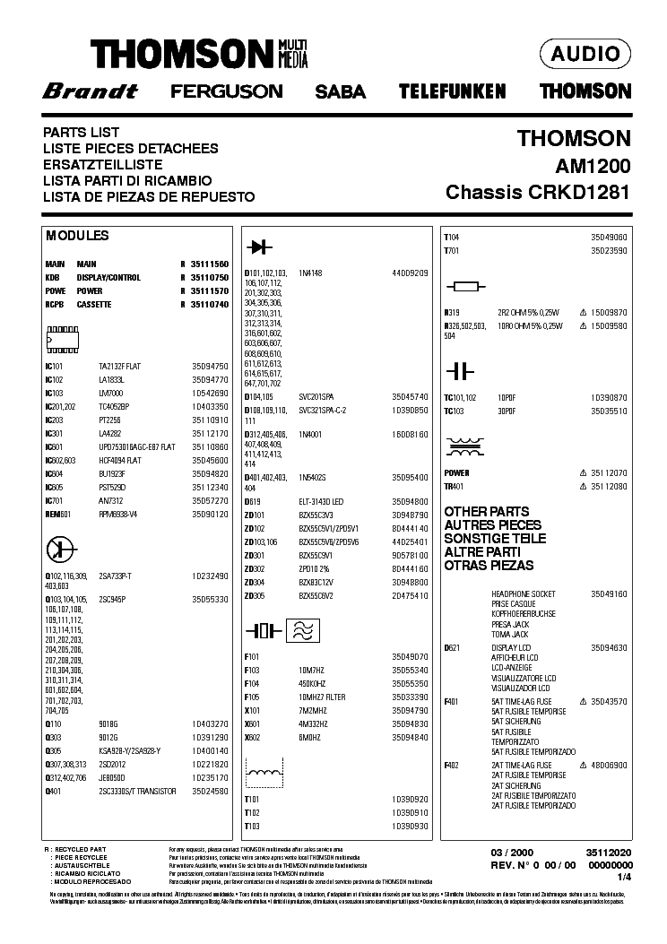 Thomson am1150 схема