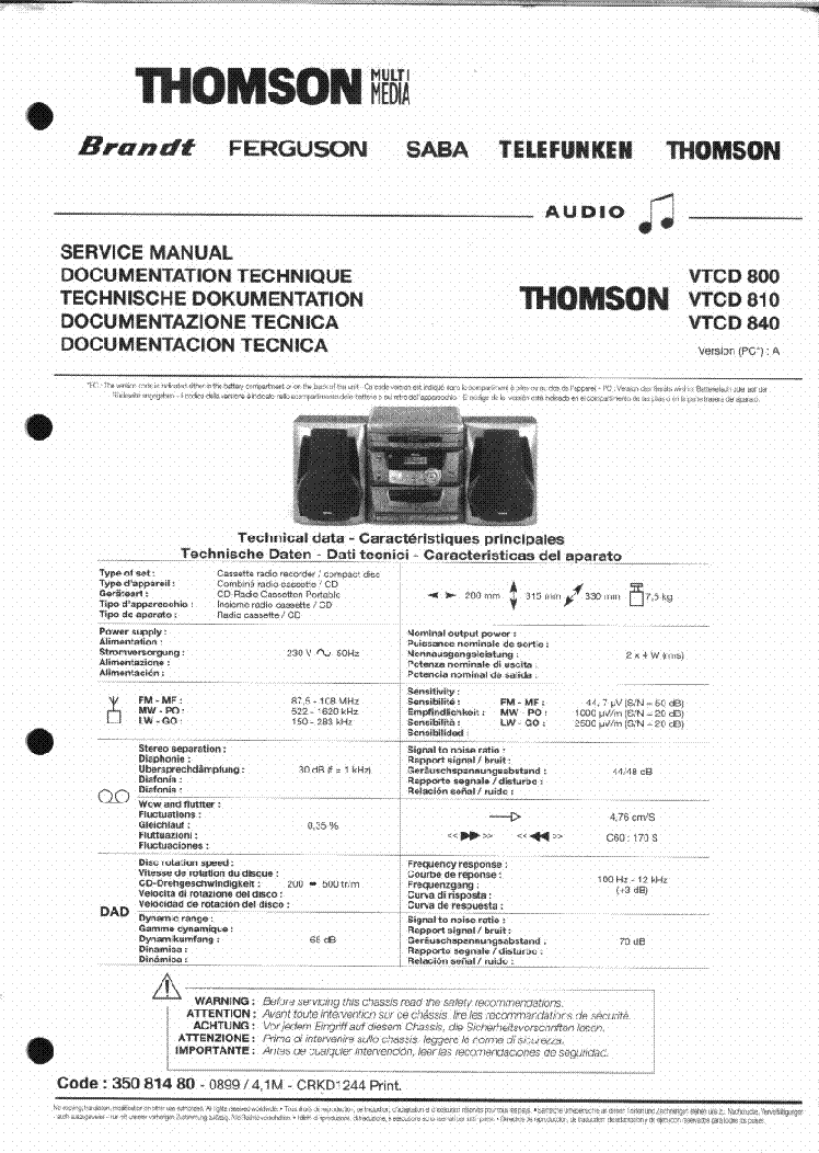 Thomson ms4200 схема