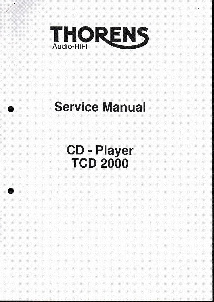 THORENS TCD 2000 CD SM service manual (1st page)