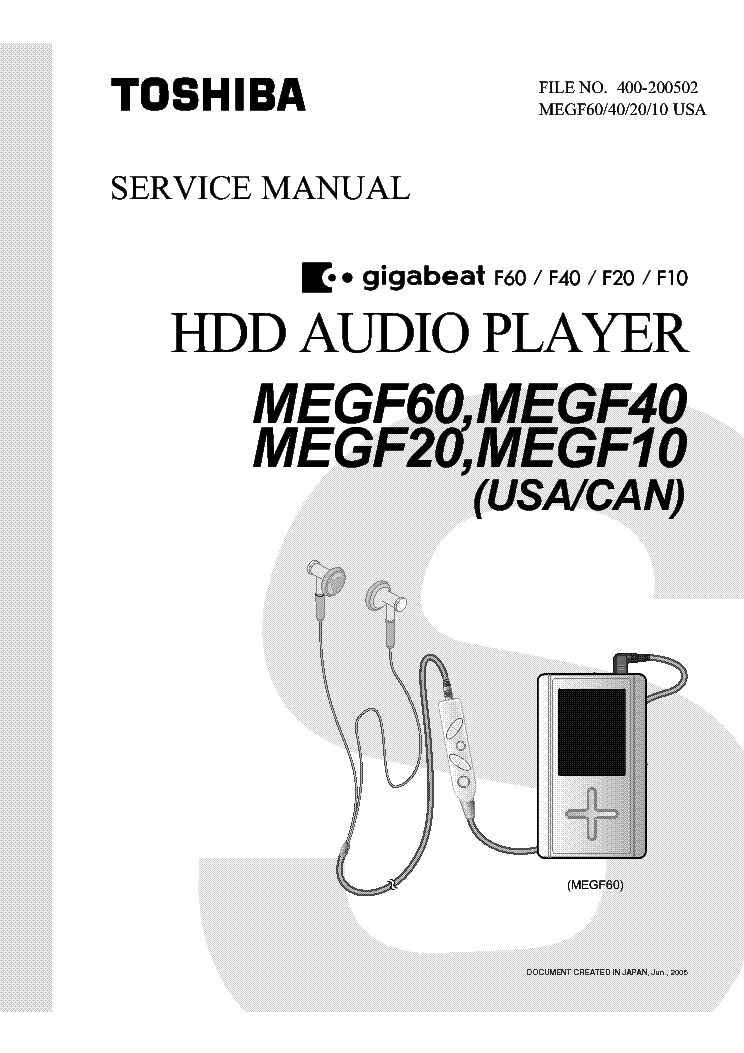 TOSHIBA MEGF10 20 40 60 SM service manual (1st page)
