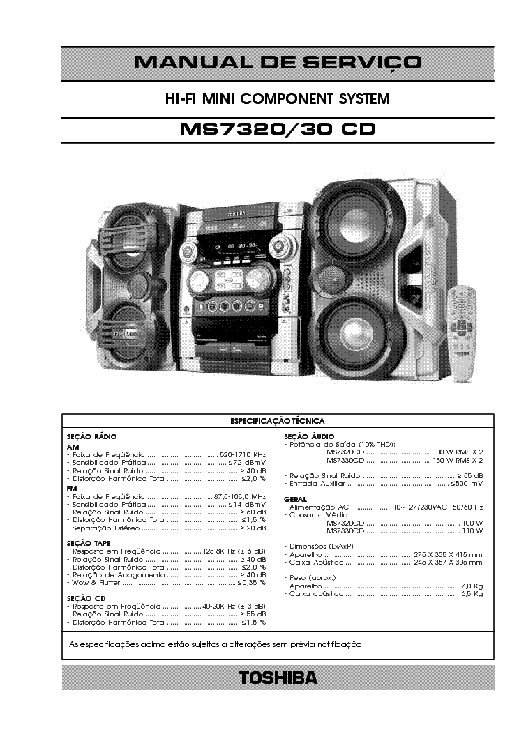 TOSHIBA MS-7320 7330CD SM service manual (1st page)