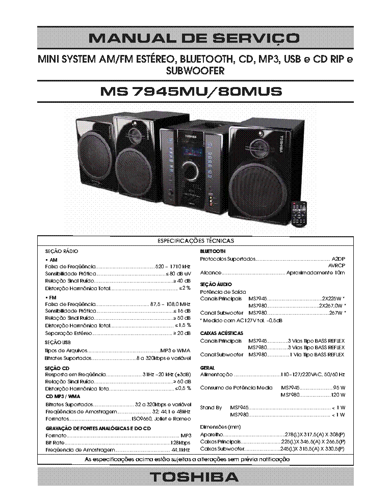 TOSHIBA MS7945MU MS7980MUS service manual (1st page)