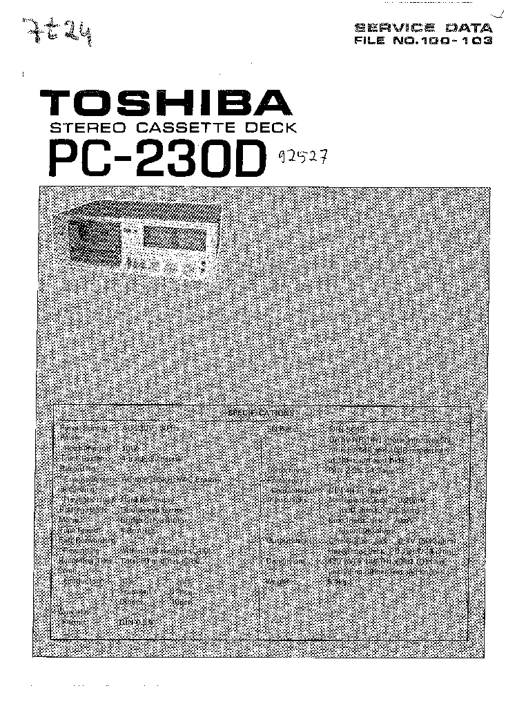 TOSHIBA PC-230D service manual (1st page)