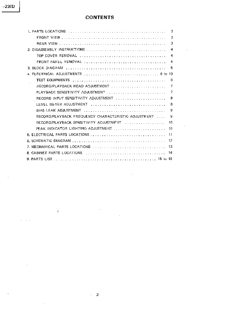 TOSHIBA PC-230D service manual (2nd page)