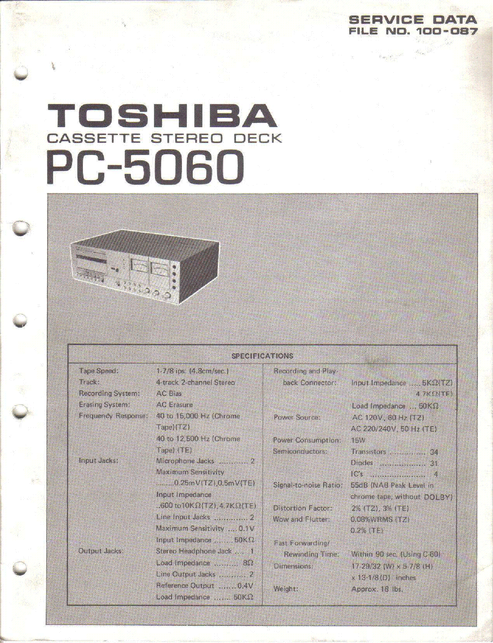 TOSHIBA PC-5060 SM service manual (1st page)