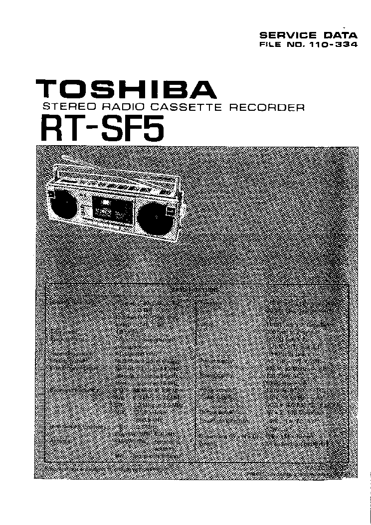 TOSHIBA RT-SF5 SM service manual (1st page)