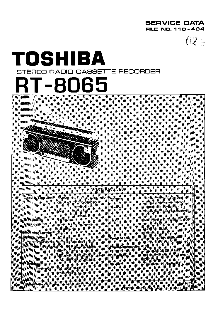 TOSHIBA RT8065 SM service manual (1st page)