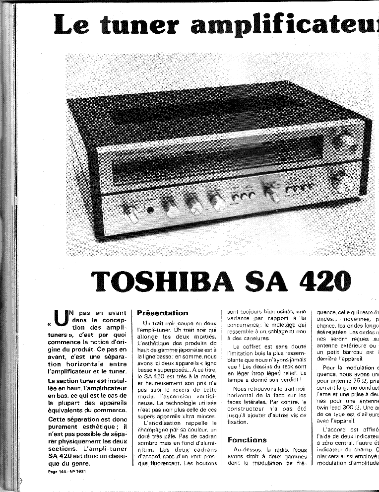 TOSHIBA SA-420 SCH service manual (1st page)