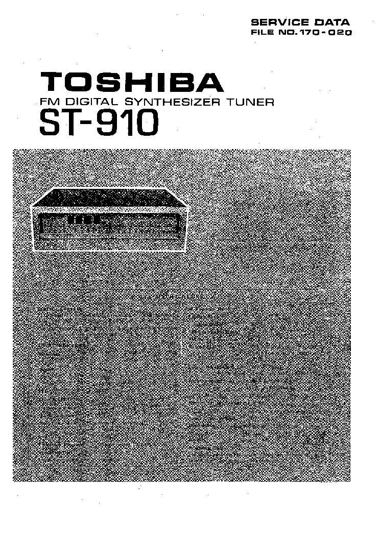 TOSHIBA ST-910 service manual (1st page)