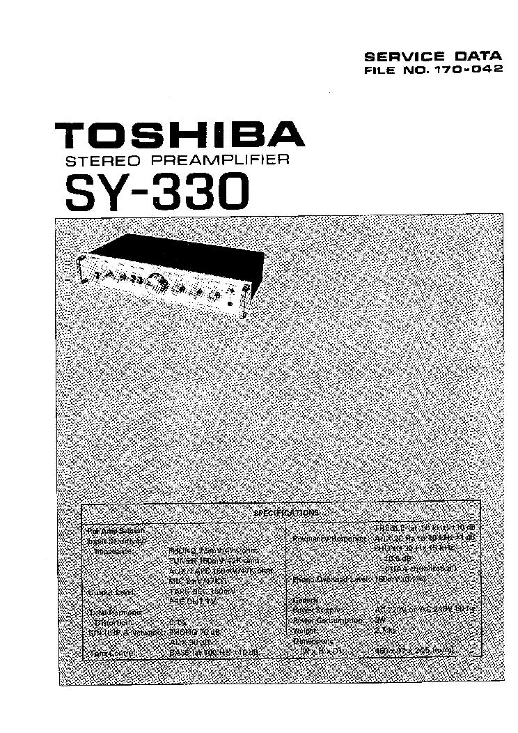 TOSHIBA SY-330-1 service manual (1st page)