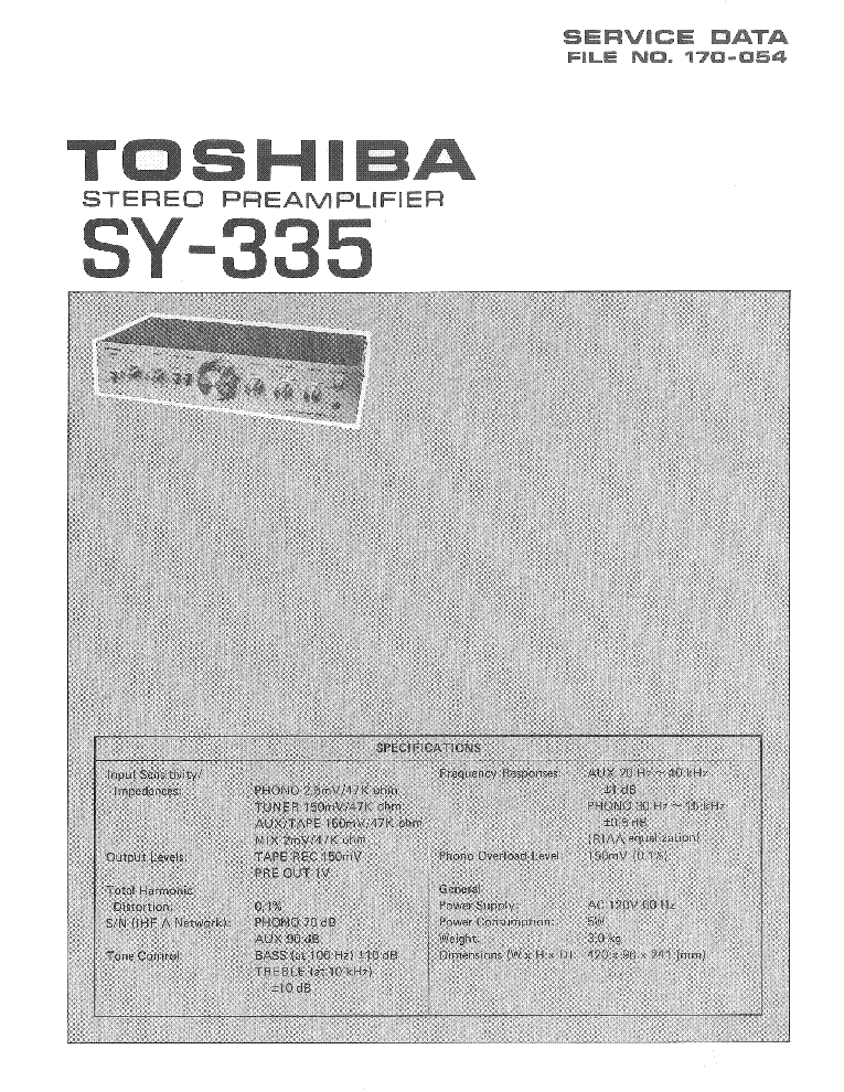 TOSHIBA SY-335 PREAMP SM service manual (1st page)