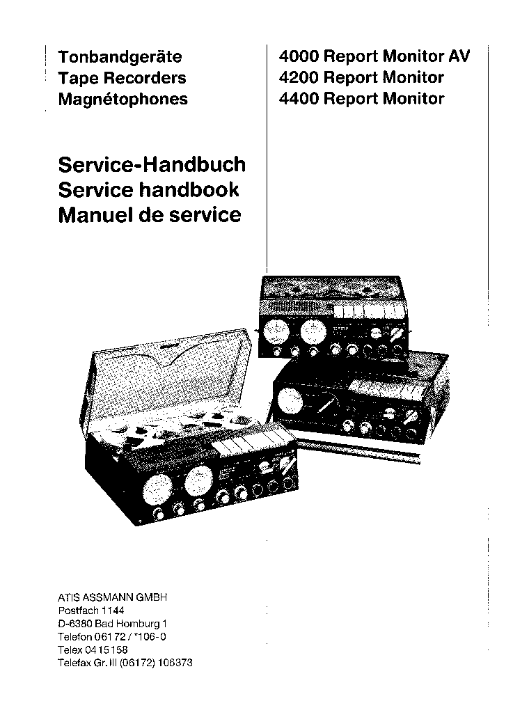 UHER 4000 4200 4400 REPORT MONITOR AV SM service manual (1st page)