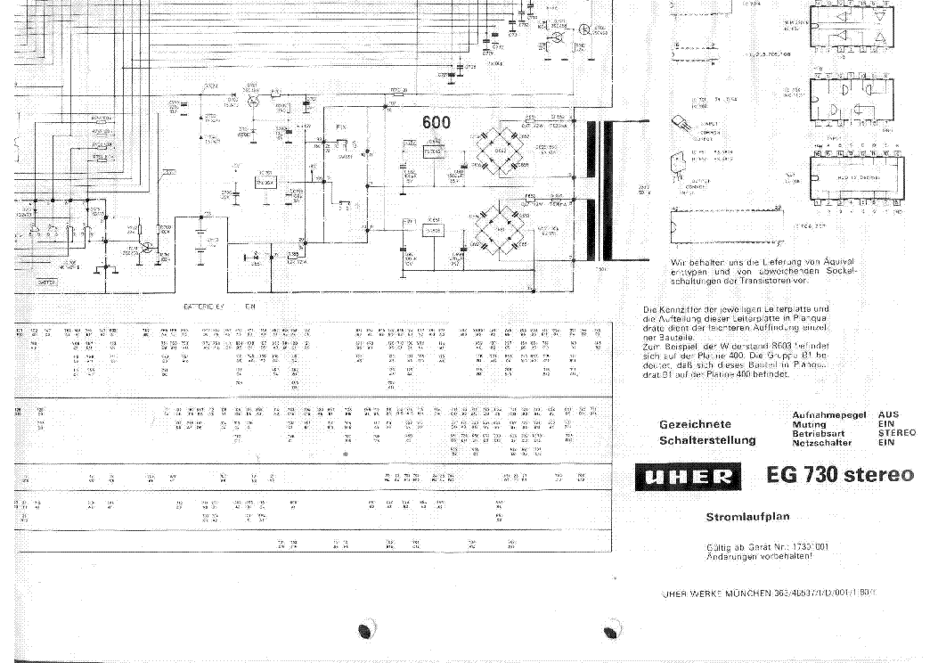 UHER EG-730 SCH service manual (1st page)