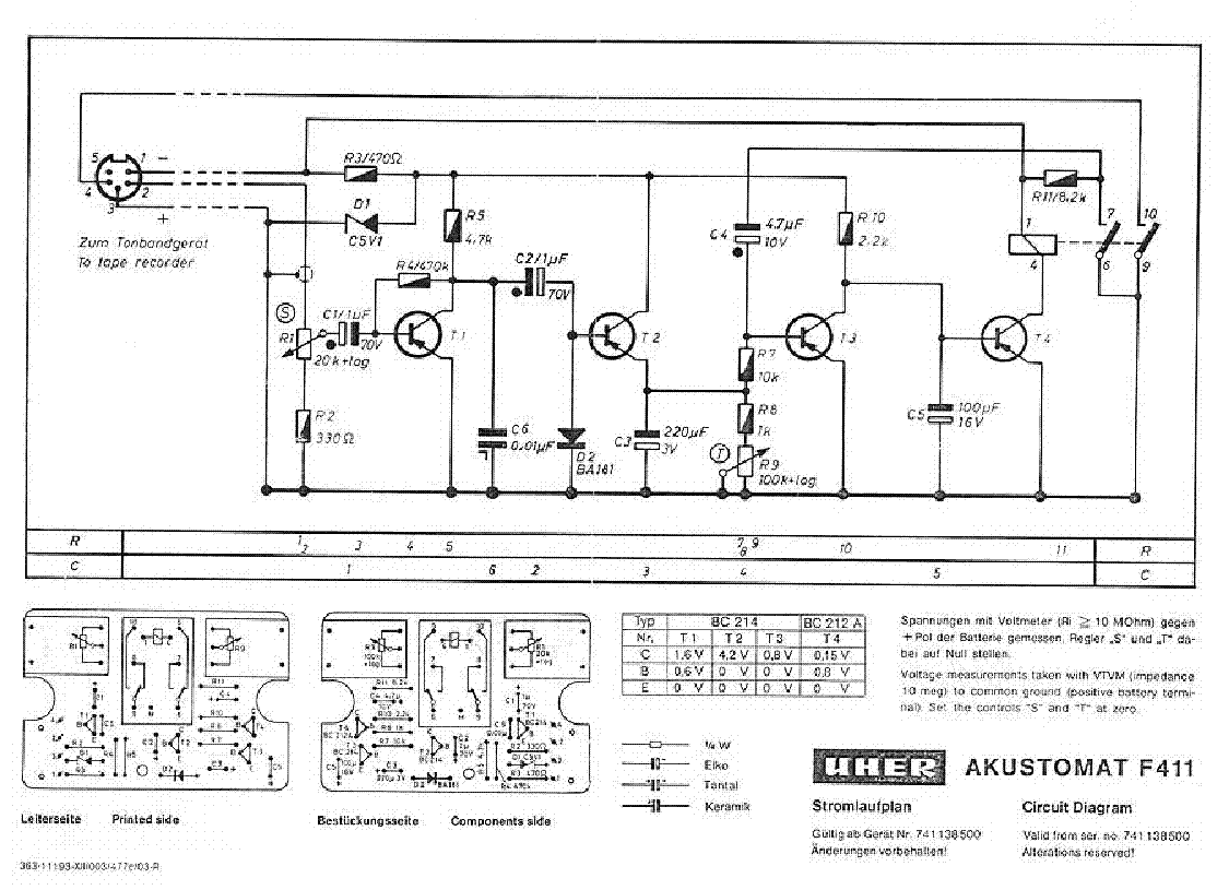 UHER F-411 AKUSTOMAT SCH service manual (1st page)