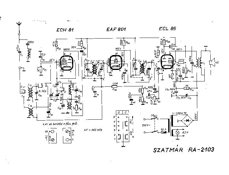 VIDEOTON RA-2103 SZATMAR IT CONTAINS C26 220PF CAPACITOR FULL SCH service manual (1st page)