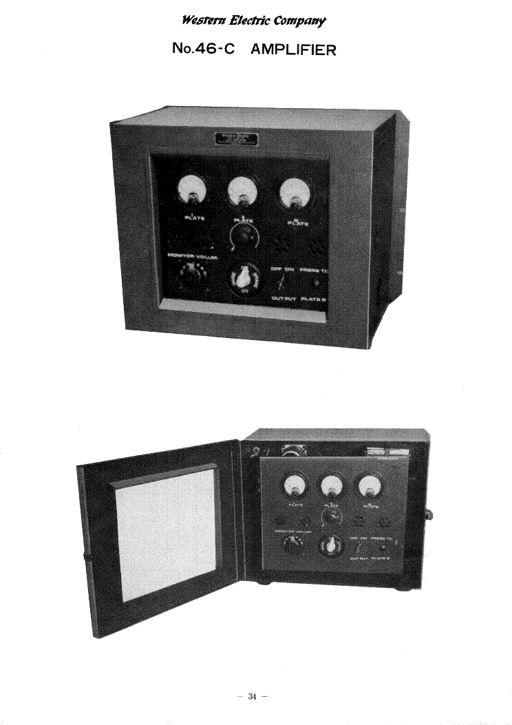 WESTERN ELECTRIC 46-C GAP AMPLIFIER SM Service Manual