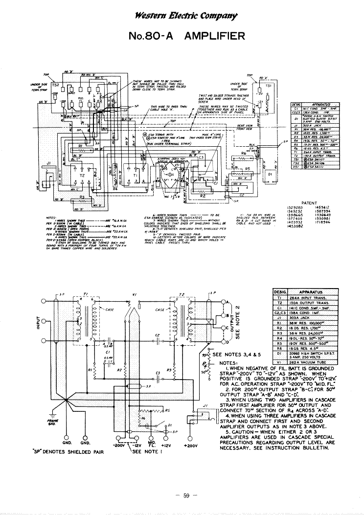 WESTERN ELECTRIC 80-A AMPLIFIER 1938 SM Service Manual