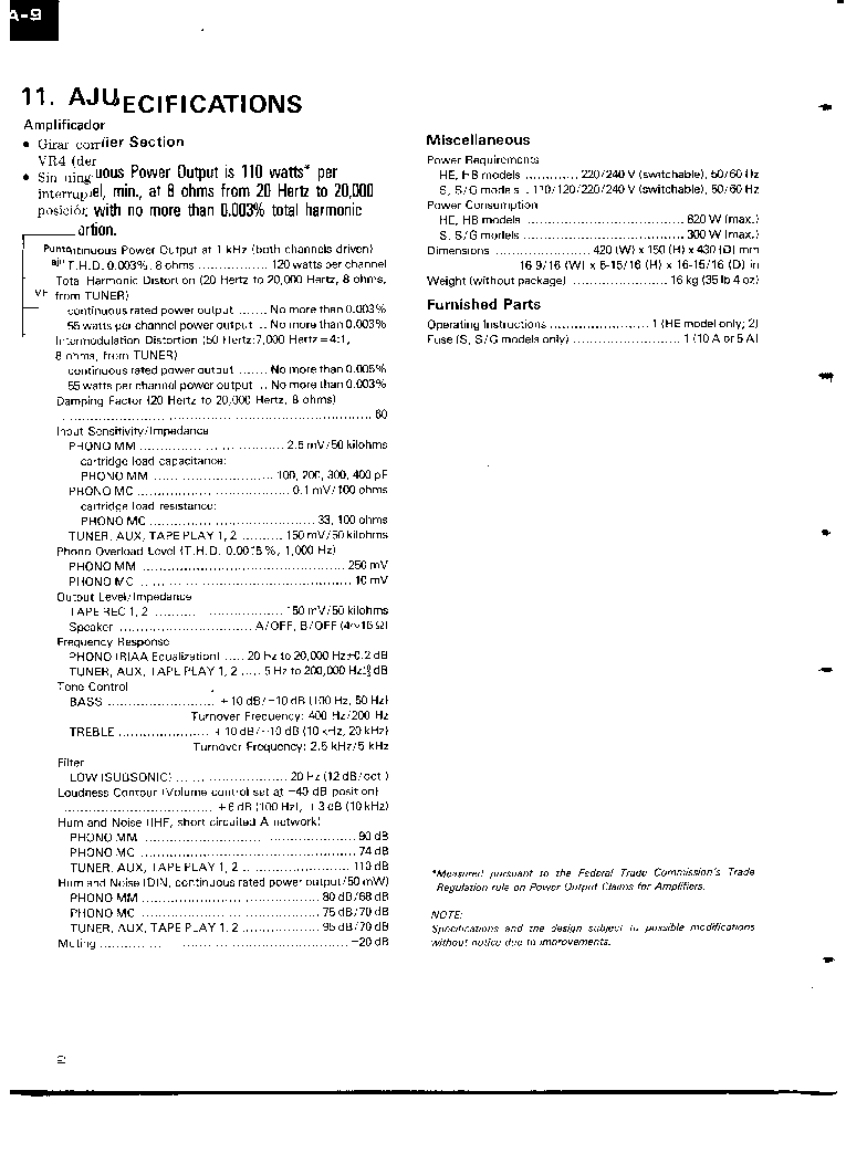 PIONEER A-9 GOOD QUALITY SM service manual (2nd page)