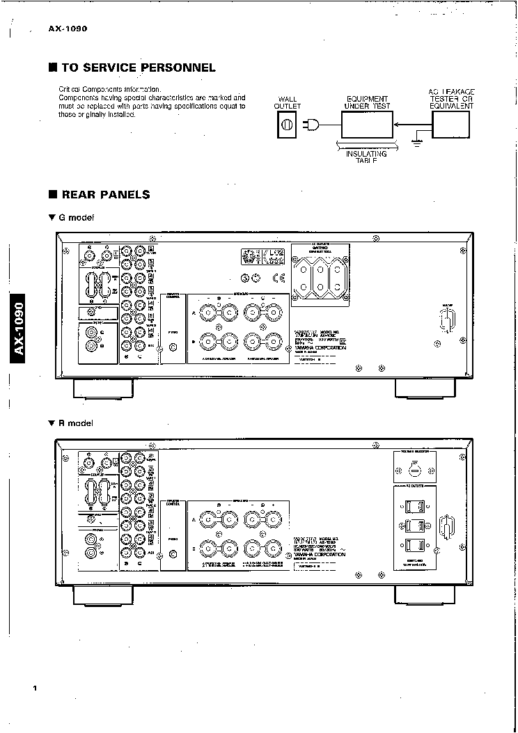 YAMAHA AX-1090 service manual (2nd page)