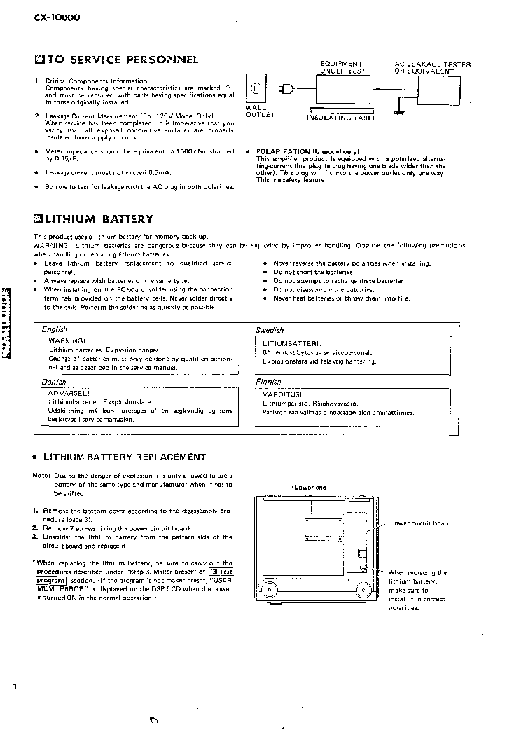 YAMAHA CX-10000 SM service manual (2nd page)